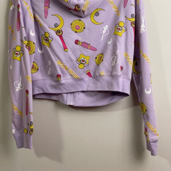 NWT Hot Topic L Sailormoon AOP zipper hoodie pink yellow  anime fandom cozy - Picture 7 of 9